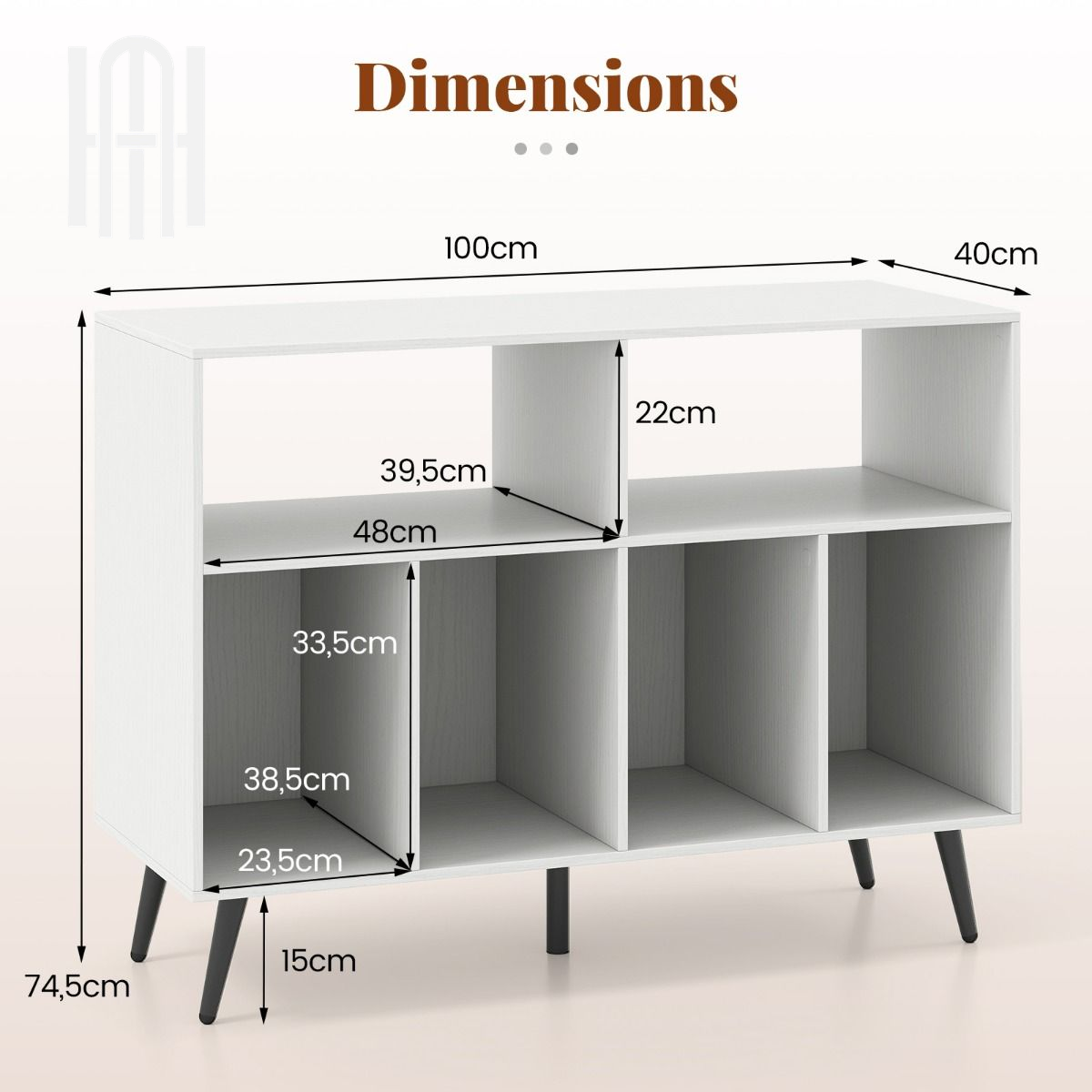 Meuble Platine Vinyle 3 Niveaux Élégant