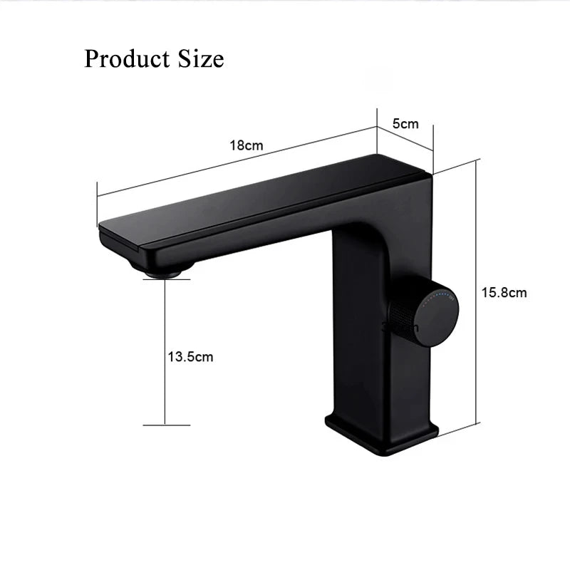 Mitigeur de Lavabo en Laiton avec Affichage Digital & LED Intelligente