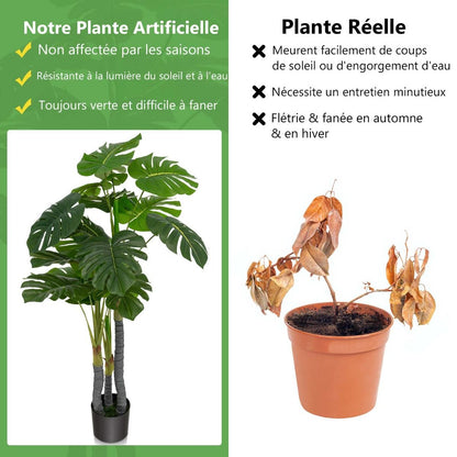 Monstera Deliciosa artificiel de 120 cm en pot