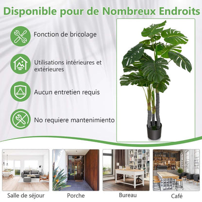 Monstera Deliciosa artificiel de 120 cm en pot