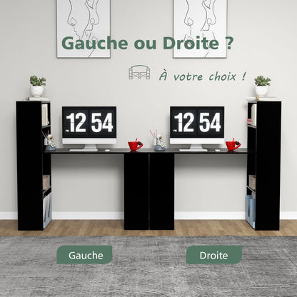 Bureau Réversible Moderne avec Étagères Intégrées à 6 Niveaux