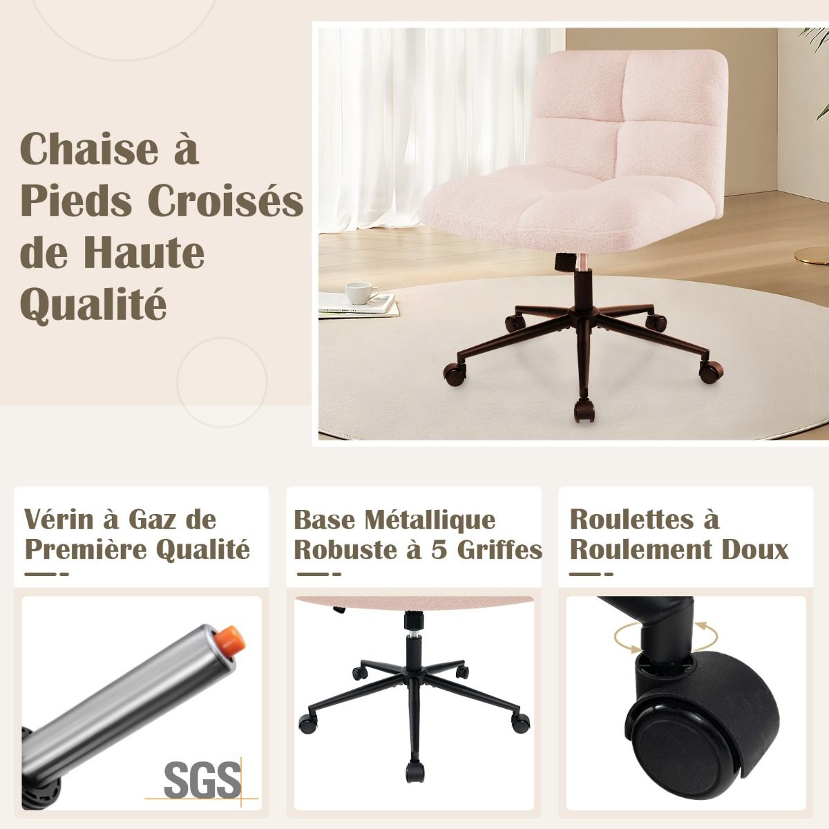 Chaise de Bureau COZY Cocoon en Laine d’Agneau