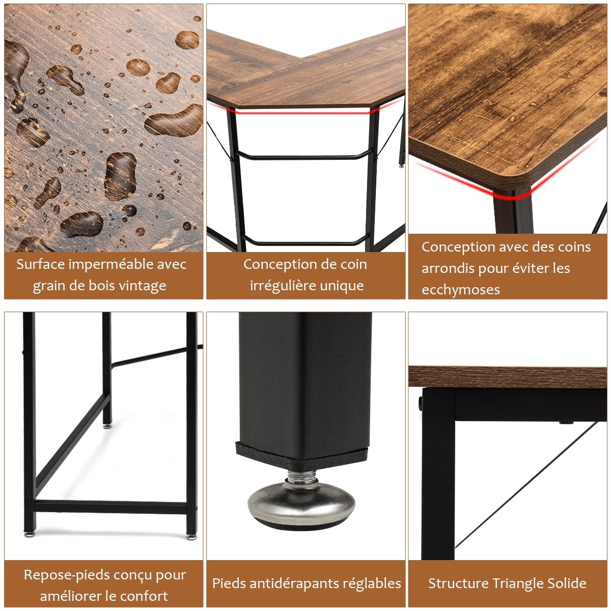Bureau d’Angle Moderne en Forme de L