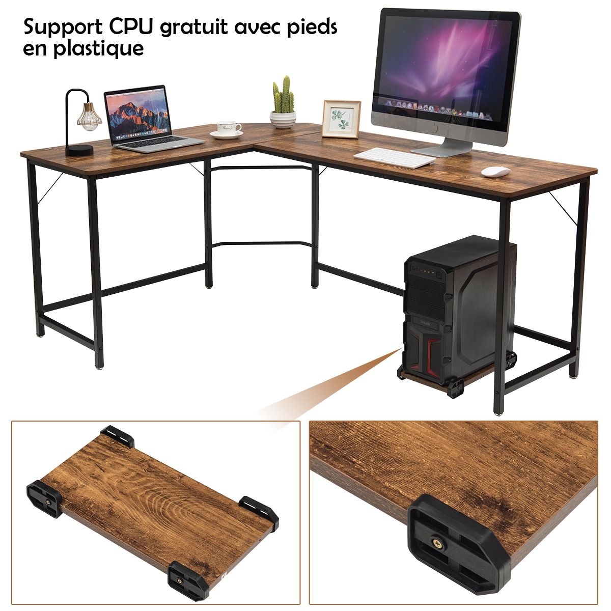 Bureau d’Angle Moderne en Forme de L