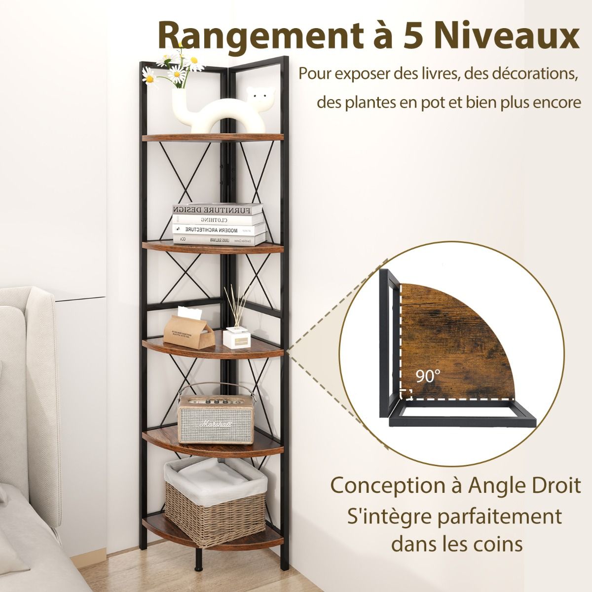 Étagère 5 Niveaux d’Angle Industrielle