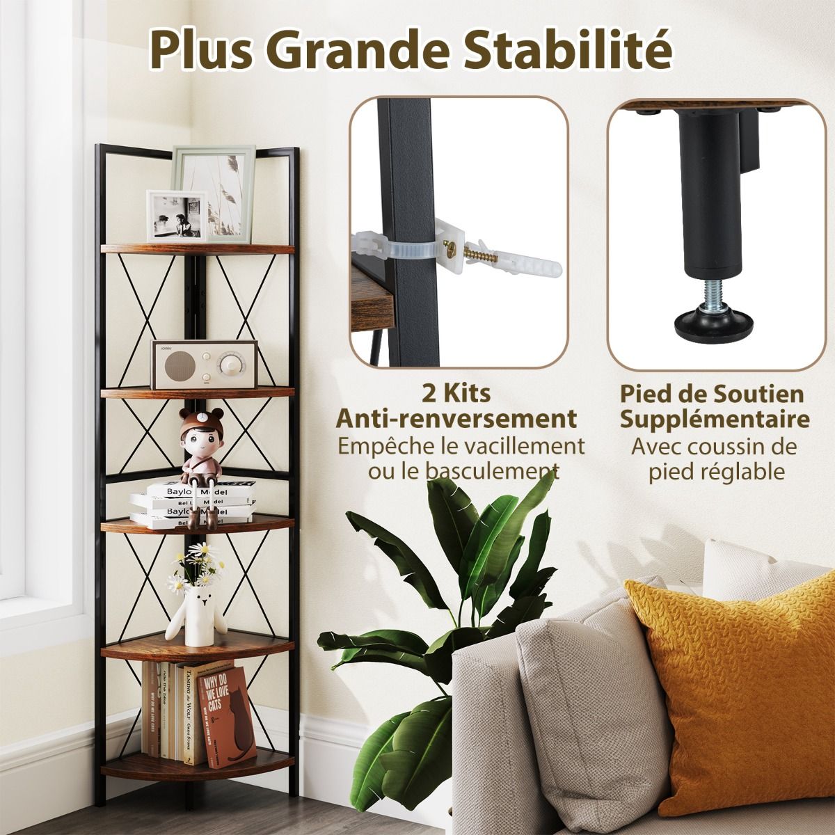 Étagère 5 Niveaux d’Angle Industrielle