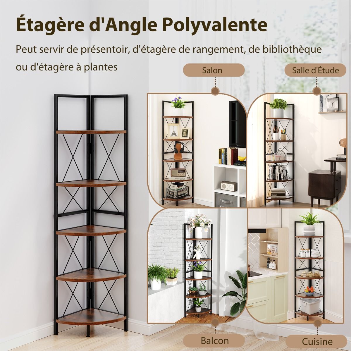 Étagère 5 Niveaux d’Angle Industrielle