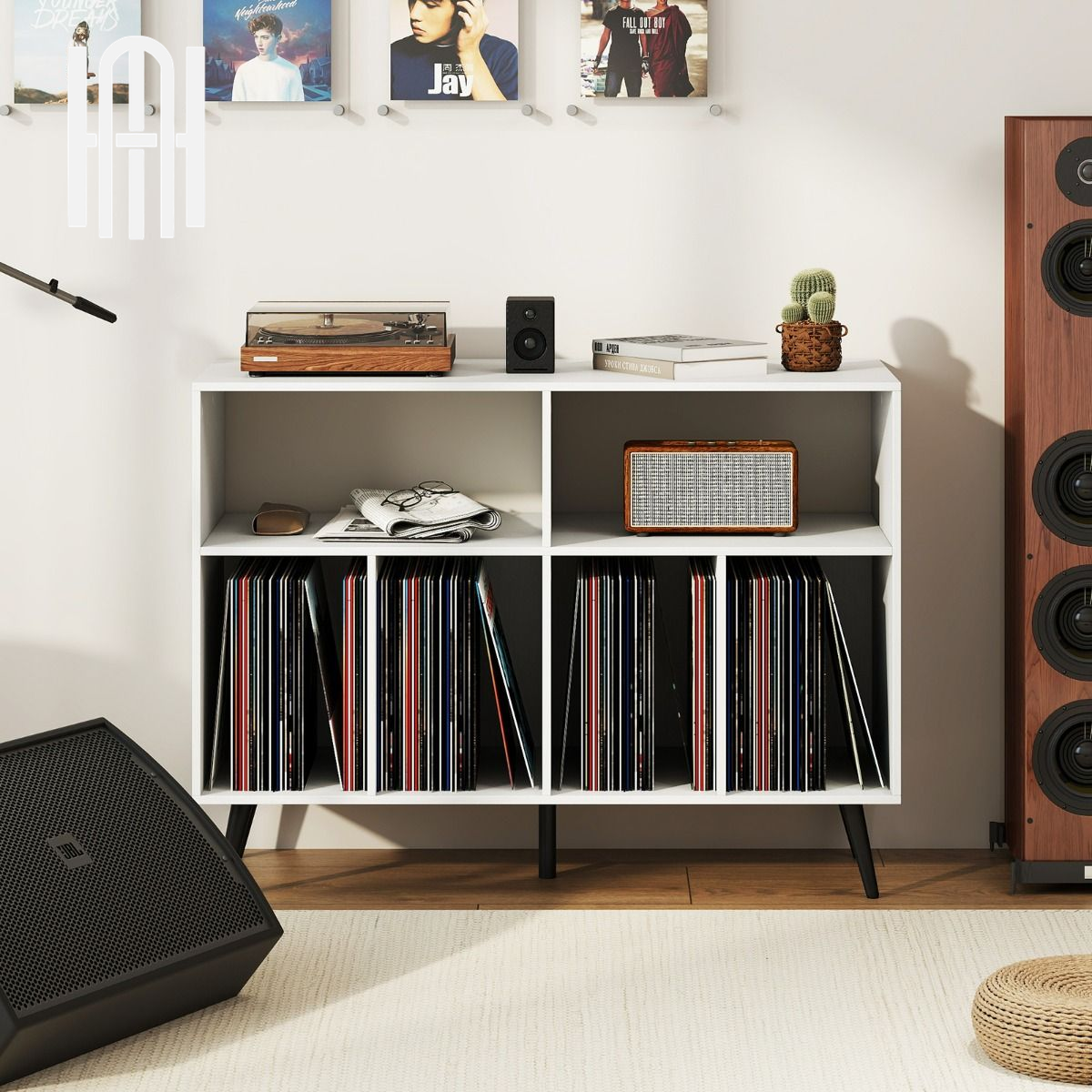Meuble Platine Vinyle 3 Niveaux Élégant