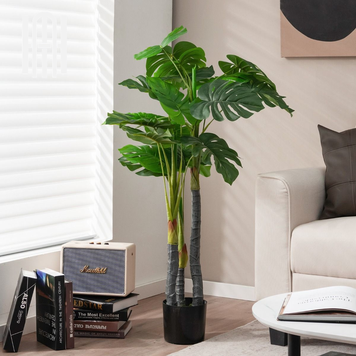 Monstera Deliciosa artificiel de 120 cm en pot