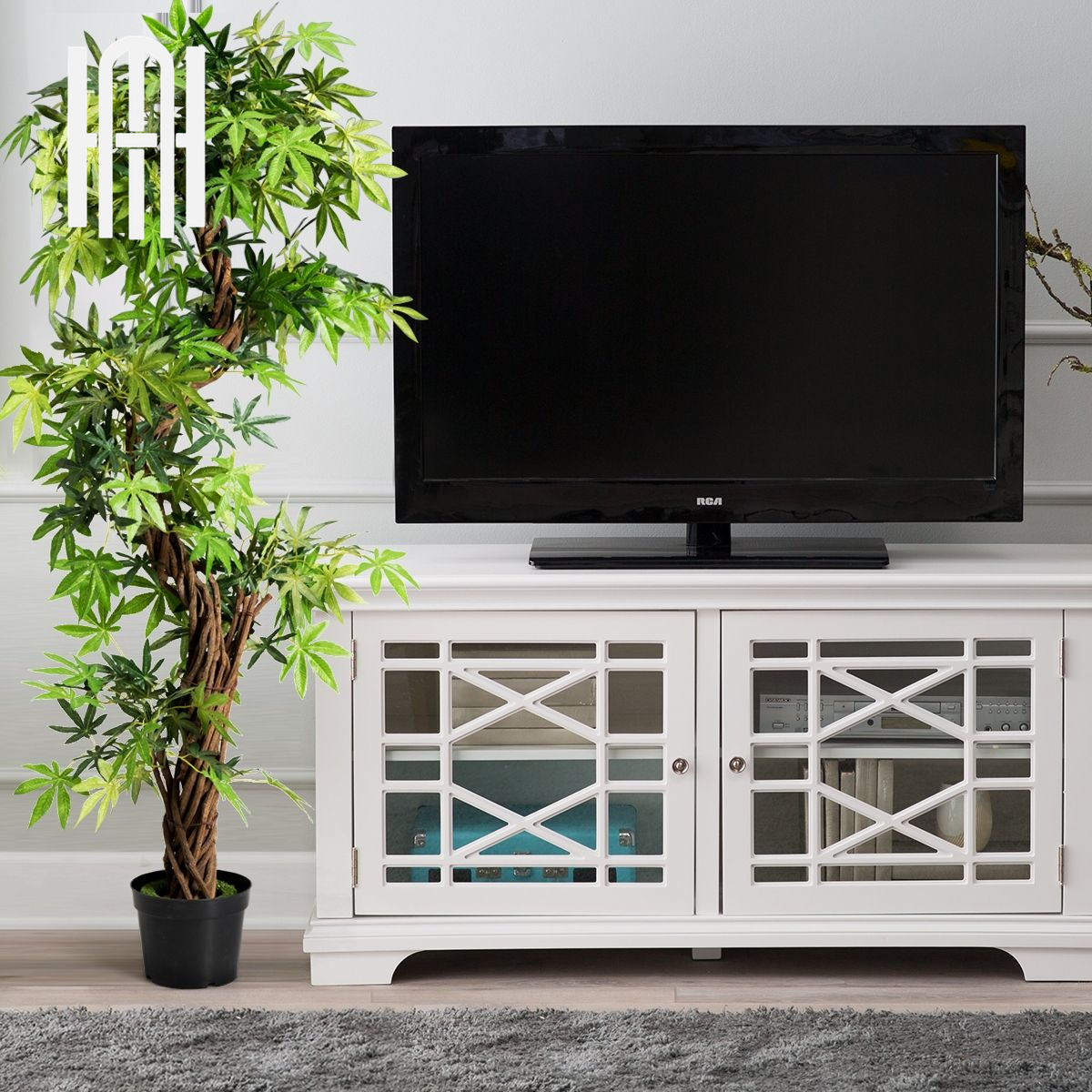 Arbre Artificiel Luxueux de 160cm en PVC avec Pot en Ciment