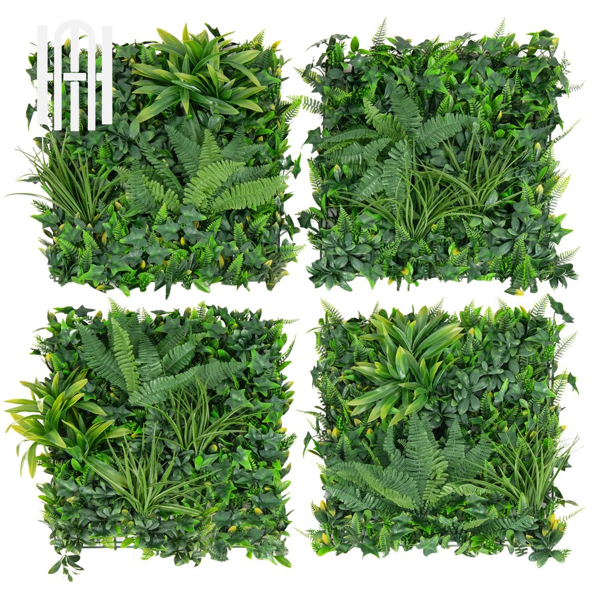 Mur de Verdure Artificiel Luxe (4 Panneaux 50x50 cm)