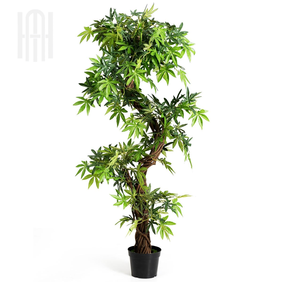 Arbre Artificiel Luxueux de 160cm en PVC avec Pot en Ciment