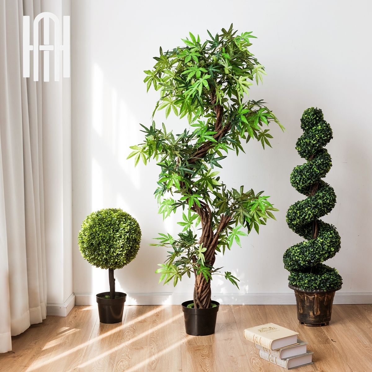 Arbre Artificiel Luxueux de 160cm en PVC avec Pot en Ciment