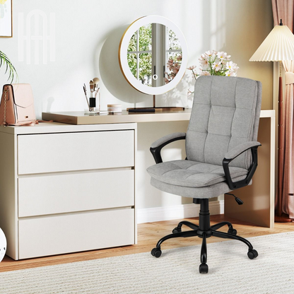 Chaise de Bureau Ergonomique en Velours Gris