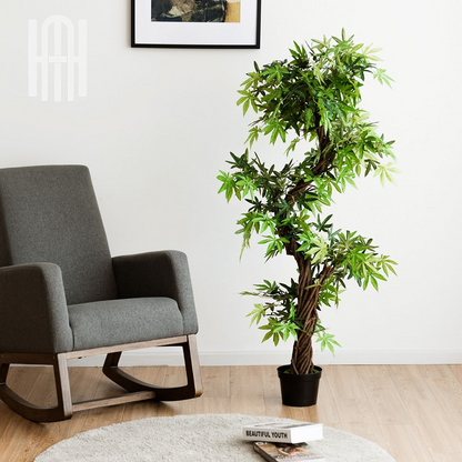 Arbre Artificiel Luxueux de 160cm en PVC avec Pot en Ciment