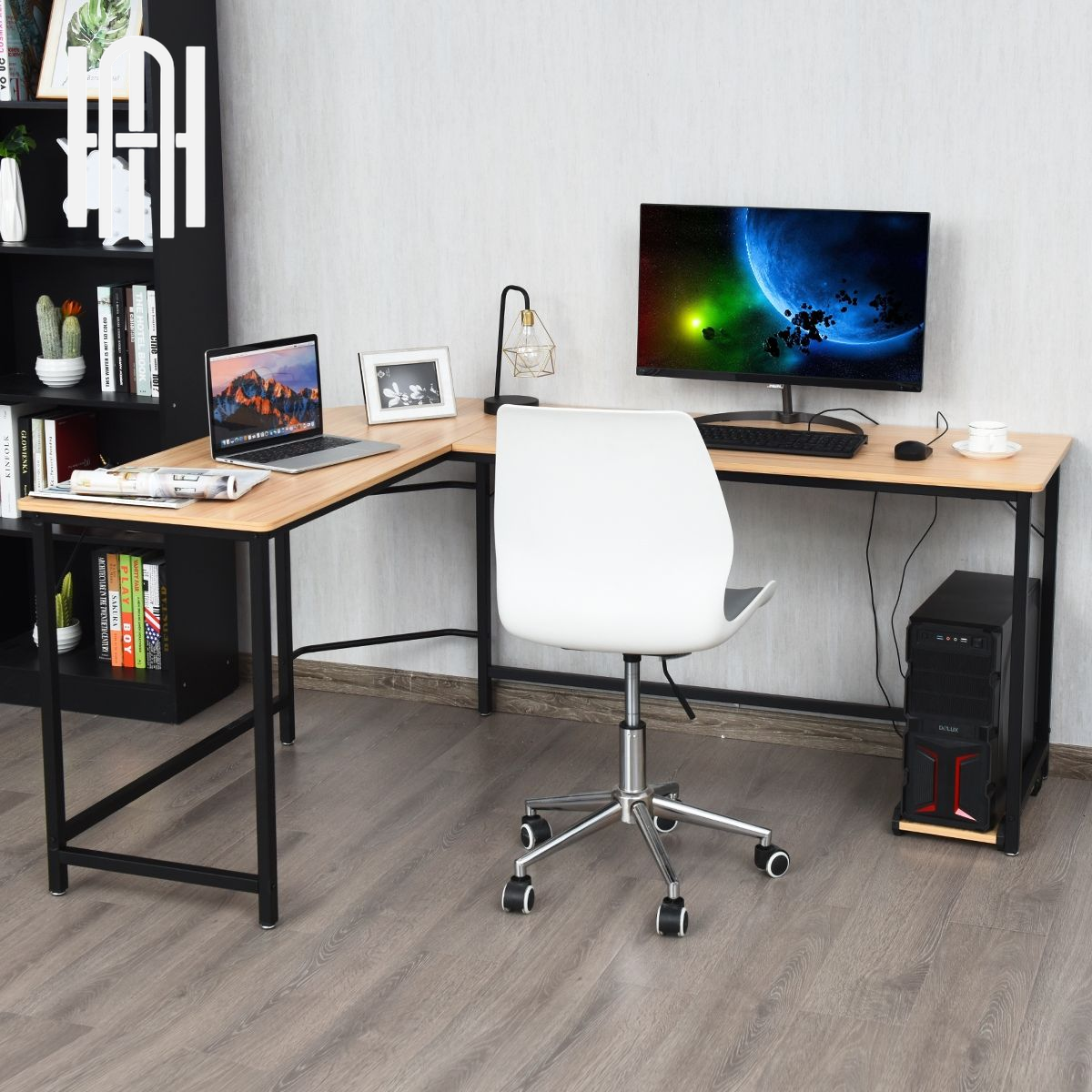 Bureau d’Angle Moderne en Forme de L