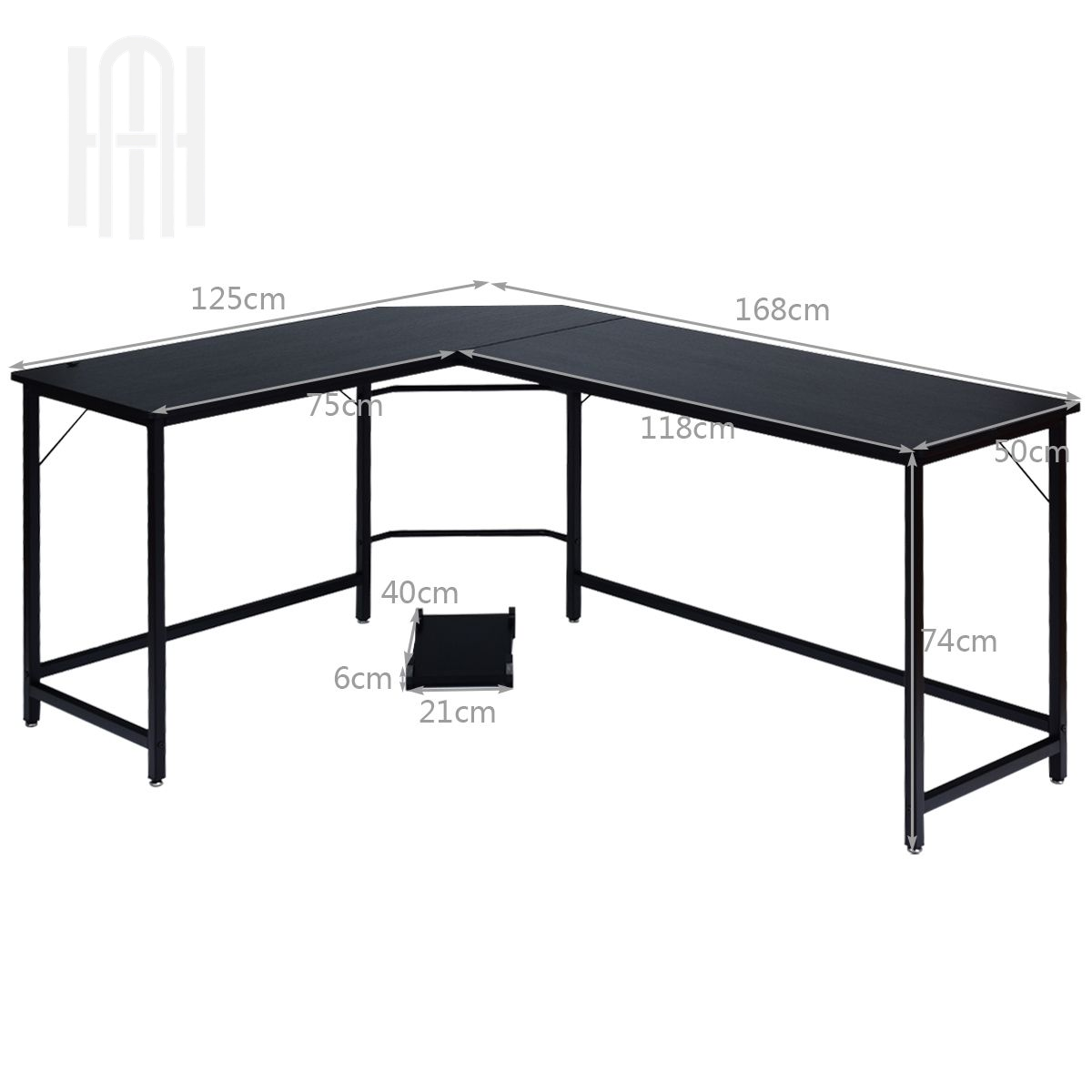 Bureau d’Angle Moderne en Forme de L